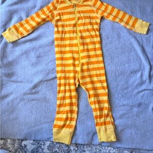 90’s Hanna Andersson Yellow and Orange Striped Footie